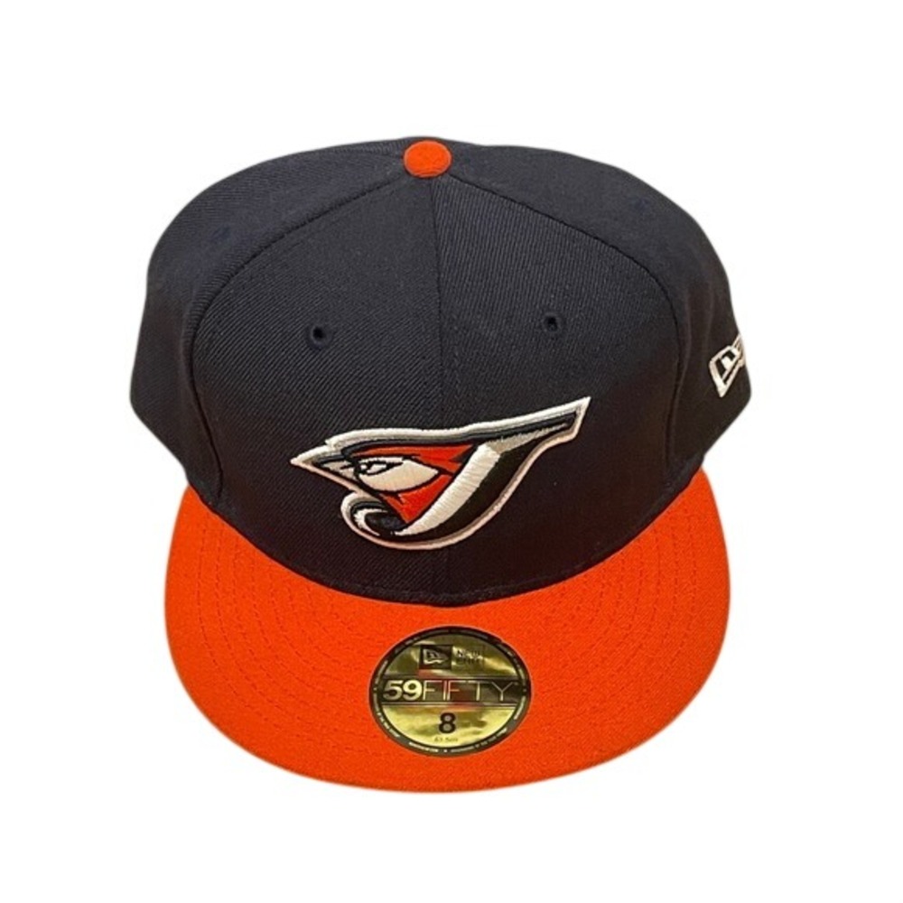 New Era 59FIFTY Toronto Blue Jays Fitted Hat Navy Orange Size 8 MLB Cap
